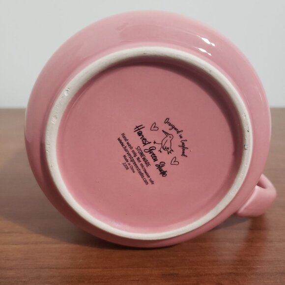 Dog's Life Coffee Mug Pink Stoneware Harvest Green Studio England - Picture 7 of 7